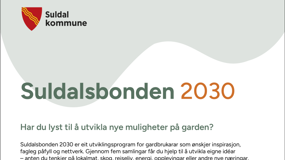 Lenkje til artikkel: Kompetanseprogram - Suldalsbonden 2030
